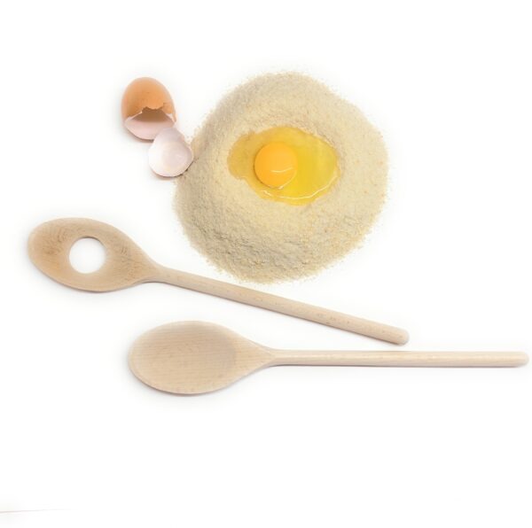 2-teiliges Küchenhelfer-Set aus Buchenholz - Spatel Holzlöffel zum Kochen und Grillen