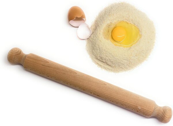Premium Teigroller aus Holz - Ideal für Pizzateig & Backwaren, Französisches Design, Hochwertige Teigwalze für Küchenprofis